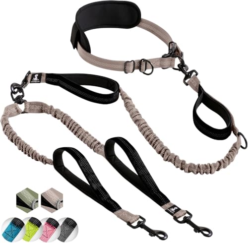 Joggingleine für Hunde zum Laufen, Joggen, Wandern | 2 in 1 Joggingleine und Normale Hundeleine für Große und Mittelgroße Hunde mit Doppelgriff | Bauchgurt Hundeleine Joggingleine für Hunde zum Laufen, Joggen, Wandern | 2 in 1 Joggingleine und Normale Hundeleine für Große und Mittelgroße Hunde mit Doppelgriff | Bauchgurt Hundeleine von SparklyPets