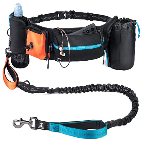 SparklyPets Joggingleine Hunde mit Bauchgurt – Joggingleine Hunde für Freie Hände Mittlere/Große Hunde – Gassi Tasche Hund mit Telefonhalter, Kotbeuteltasche, Leckerliebeutel und Flaschenhalter von SparklyPets