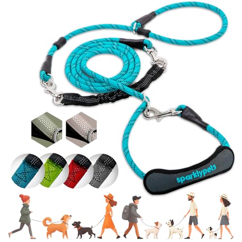 SparklyPets Multifunktionale Bungee-Leine mit Abnehmbarer Retrieverleine, Crossbody- und Taillenleine für Spaziergänge mit dem Hund, mittelgroße und große Rassen, Blaugrün SparklyPets Multifunktionale Bungee-Leine mit Abnehmbarer Retrieverleine, Crossbody- und Taillenleine für Spaziergänge mit dem Hund, mittelgroße und große Rassen, Blaugrün von SparklyPets