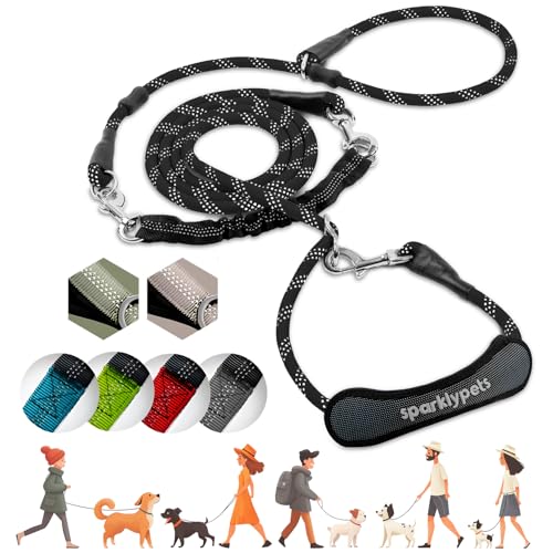 SparklyPets Multifunktionale Bungee-Leine mit Abnehmbarer Retrieverleine, Crossbody- und Taillenleine für Spaziergänge mit dem Hund, mittelgroße und große Rassen, Schwarz SparklyPets Multifunktionale Bungee-Leine mit Abnehmbarer Retrieverleine, Crossbody- und Taillenleine für Spaziergänge mit dem Hund, mittelgroße und große Rassen, Schwarz von SparklyPets