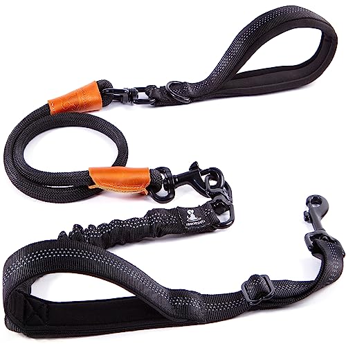 Strapazierfähige Bungee-Leine für große und mittelgroße Hunde mit Anti-Zug für Stoßdämpfung, rutschfeste, reflektierende Leine für draußen (verstellbar, Premium-Black, Bungee-Leine, 150 cm) Strapazierfähige Bungee-Leine für große und mittelgroße Hunde mit Anti-Zug für Stoßdämpfung, rutschfeste, reflektierende Leine für draußen (verstellbar, Premium-Black, Bungee-Leine, 150 cm) von SparklyPets