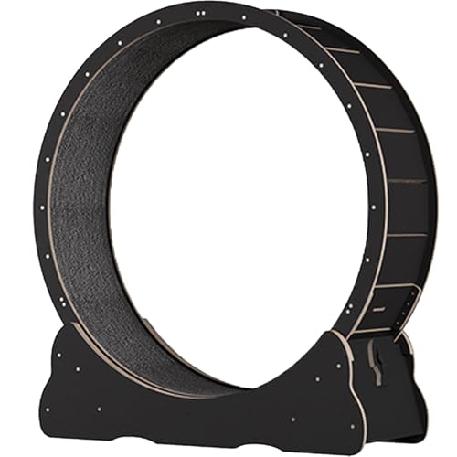 Katzenlaufrad, Katzenlaufrad aus Holz, mit Laufbahn aus Teppichboden, Katzenlaufrad mit Bremse, für kleine und große Katzen,Black-XL Katzenlaufrad, Katzenlaufrad aus Holz, mit Laufbahn aus Teppichboden, Katzenlaufrad mit Bremse, für kleine und große Katzen,Black-XL von Spdazzleburst