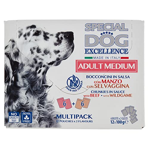 Special Dog Excellence Adult Medium Häppchen in Sauce mit Rindfleisch und Wild, 12 x 100 g von Special Dog Excellence