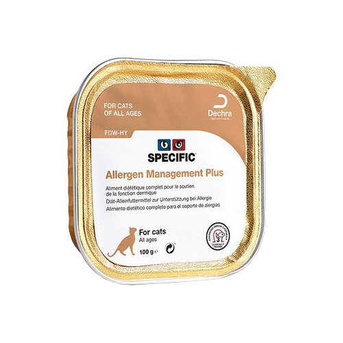 SPECIFIC Allergen Management Plus FOW-HY Katzenfutter - Schälchen - 4 x 7 x 100 g von Specific