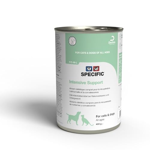 SPECIFIC® Intensive Support (F/C IN-L & F/C IN-W) - Fördert die Genesung, Hoher Energiegehalt, Hochverdaulich - Spritze/Sonde - Ausgewachsene Katzen/Hunde - DECHRA (396 g (Pack X 6), Flüssignahrung) von SPECIFIC