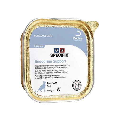 Specific Endocrine Support FEW-DM Katzenfutter - Schälchen - 4 x 7 x 100 g von Specific