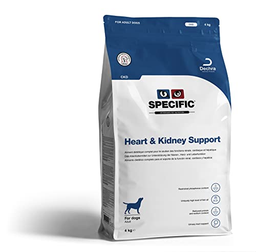 DECHRA Veterinary Products - SPECIFIC CKD Heart & Kidney Support - Trockenfutter für Hunde mit Omega-3 und Krillöl - Reduzierter Proteingehalt zur Entlastung der Nieren - Erwachsene Tiere - 3x4kg von SPECIFIC
