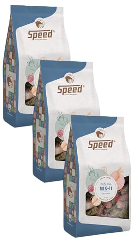Speed Delicious speedies Mix-it, Leckerli-Mix für Pferde und Ponys, vielseitiges Geschmacks-Trio, Beste Zutaten, einfach praktisch (1 kg) (Packung mit 3) von Speed horsecare with passion EST. 1963