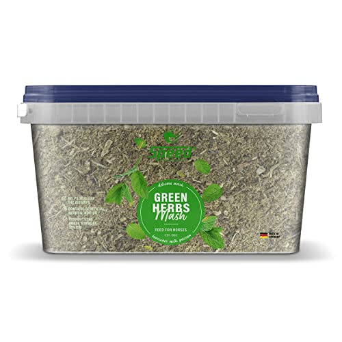 Speed Green Herbs Mash, 3,5 kg, Pferdefutter mit wertvollen Kräutern, melassefrei, ohne Zuckerzusatz, wohltuendem Inhalier-Effekt, getreidestärkereduziert, Made in Germany von Speed horsecare with passion EST. 1963