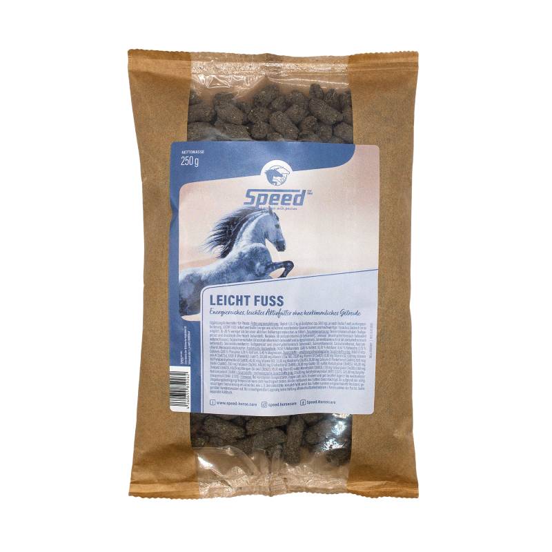Speed Leicht Fuss Futterprobe 250g energiereich, stärkearm, zuckerreduziert Speed Leicht Fuss Futterprobe 250g energiereich, stärkearm, zuckerreduziert von Speed
