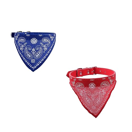 Speedway Stilvolles und sicheres Bandana-Halsband für Katzen und Hunde – perfekt für drinnen und draußen – Combo (Blau, Rot) von Speedway