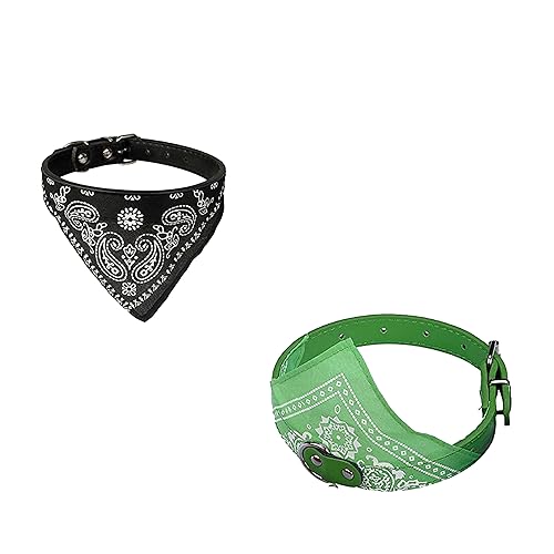 Speedway Stilvolles und sicheres Bandana-Halsband für Katzen und Hunde – perfekt für drinnen und draußen – Combo (Schwarz, Grün) von Speedway
