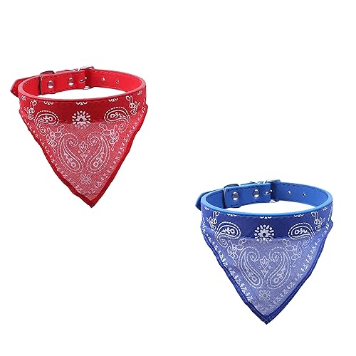 Speedway Stilvolles und sicheres Bandana-Halsband für kleine Katzen und Hunde – perfekt für drinnen und draußen – Combo (Rot, Blau) von Speedway