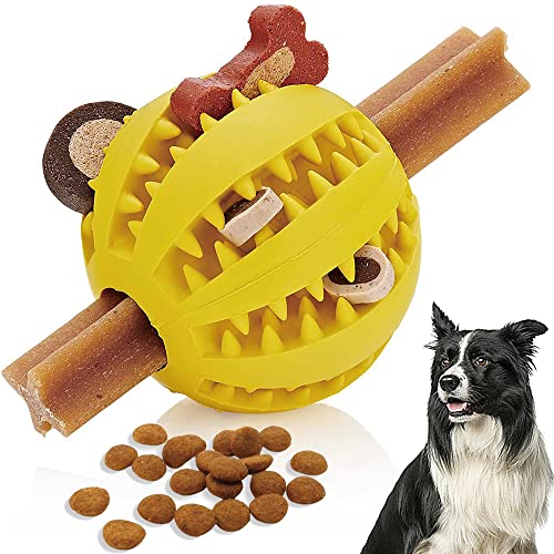 1 Pack Dog Treat Dispenser Ball Toy Interactive Dog Toys for Boredom Teeth Cleaning Chew Toy Rubber Ball for Puppy Small Dogs (6CM) von Speedy Panther