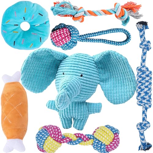 7 Stück Hundespielzeug für Kleine Hunde, Plüschspielzeug Quietschspielzeug, Welpe Kauspielzeug, Hundeseil Spielzeug Set für Kleine Mittlere Hunde 7 Stück Hundespielzeug für Kleine Hunde, Plüschspielzeug Quietschspielzeug, Welpe Kauspielzeug, Hundeseil Spielzeug Set für Kleine Mittlere Hunde von Speedy Panther