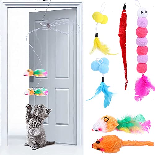 7 Stück Katzenspielzeug Türrahmen für Katzen und Kätzchen, Katzenspielzeug Selbstbeschäftigung Hängende Türrahmen, Katzenspielzeug Mäuse Set 7 Stück Katzenspielzeug Türrahmen für Katzen und Kätzchen, Katzenspielzeug Selbstbeschäftigung Hängende Türrahmen, Katzenspielzeug Mäuse Set von Speedy Panther