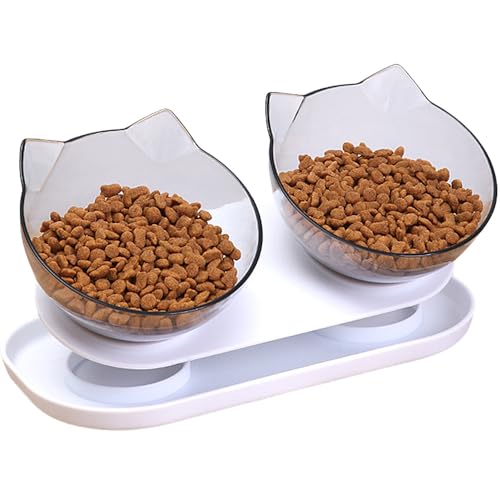 Erhöhte Katzennäpfe mit Ständer, geneigte Kätzchennäpfe, erhöhte Katzenfutter- und Wassernäpfe, doppelte Katzennäpfe gegen Erbrechen Erhöhte Katzennäpfe mit Ständer, geneigte Kätzchennäpfe, erhöhte Katzenfutter- und Wassernäpfe, doppelte Katzennäpfe gegen Erbrechen von Speedy Panther
