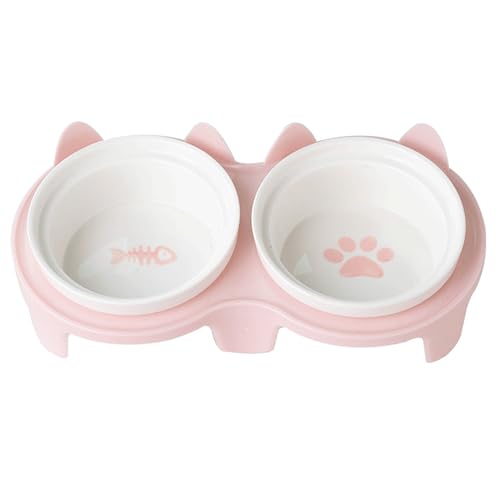 Erhöhte Keramik-Katzennäpfe mit Ständer, erhöhte Katzen-Futternäpfe für Katzen und kleine Hunde, Katzenfutter- und Wassernäpfe – rutschfest Erhöhte Keramik-Katzennäpfe mit Ständer, erhöhte Katzen-Futternäpfe für Katzen und kleine Hunde, Katzenfutter- und Wassernäpfe – rutschfest von Speedy Panther
