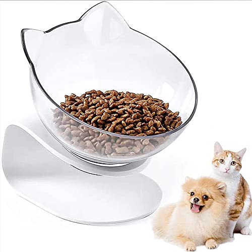 Erhöhter Katzennapf mit Ständer, geneigter Katzennapf für Kätzchen erhöhte Katzennapf Anti-Erbrechen Kunststoff Transparent Katzenfutter Wassernapf Erhöhter Katzennapf mit Ständer, geneigter Katzennapf für Kätzchen erhöhte Katzennapf Anti-Erbrechen Kunststoff Transparent Katzenfutter Wassernapf von Speedy Panther