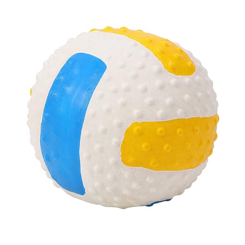 Quietschball für Hunde, groß, Latex, Gummi, 9,5 cm, Blau und Gelb von Speedy Panther