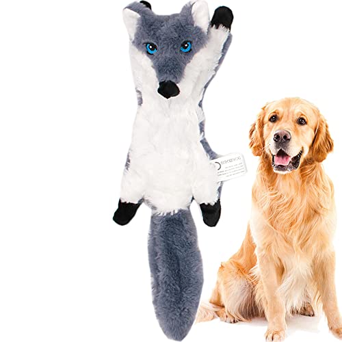 Quietschendes Plüsch-Hundespielzeug für Langeweile, kein gefüllter Wolf, weiches Hundespielzeug, Hundespielzeug für kleine, mittelgroße und große Hunde Quietschendes Plüsch-Hundespielzeug für Langeweile, kein gefüllter Wolf, weiches Hundespielzeug, Hundespielzeug für kleine, mittelgroße und große Hunde von Speedy Panther