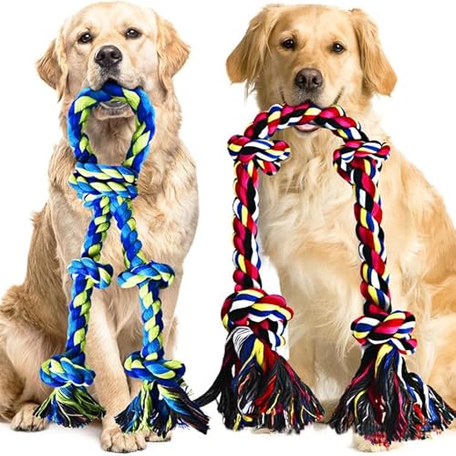 Speedy Panther 2 Pcak Großes Hundespielzeug Seil Geflochtene Baumwolle Zerrspielzeug mit Quasten Langlebiges Kauspielzeug für Große Hunde Mehrfarbig Speedy Panther 2 Pcak Großes Hundespielzeug Seil Geflochtene Baumwolle Zerrspielzeug mit Quasten Langlebiges Kauspielzeug für Große Hunde Mehrfarbig von Speedy Panther