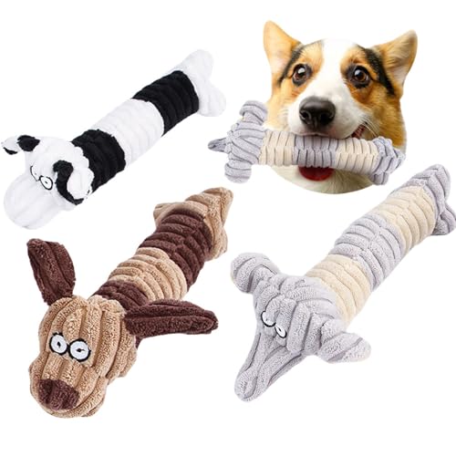 Speedy Panther 3-teiliges Plüsch-Welpen-Hundespielzeug-Set, Hundespielzeug für kleine Hunde, Welpenspielzeug ab 8 Wochen, Plüsch-Hundespielzeug für kleine, mittelgroße Hunde von Speedy Panther