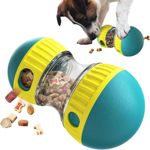 Speedy Panther Interaktives Hundespielzeug Leckerlis Dosierung Ball Spielzeug, Slow Feeder Puzzle Spielzeug, Training und Anreicherung Spielzeug für Kleine Mittlere Große Hunde, Grün und Gelb von Speedy Panther