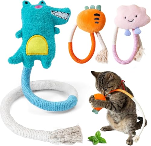 Speedy Panther Katzenspielzeug Kauseil Set, 3 Stück, 60 cm, mit Katzenminze, Zahnreinigung, Interaktives Spielzeug für Hauskatzen Speedy Panther Katzenspielzeug Kauseil Set, 3 Stück, 60 cm, mit Katzenminze, Zahnreinigung, Interaktives Spielzeug für Hauskatzen von Speedy Panther