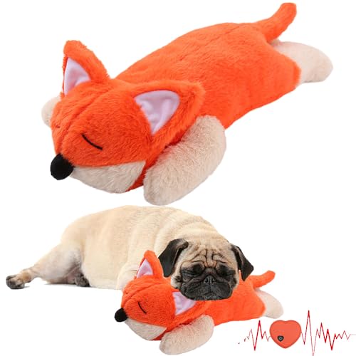 Speedy Panther Little Buddy Herzschlag Spielzeug Fuchs für Welpen, Welpenspielzeug mit Herzschlag, Hundetrainingsspielzeug zur Trennung, Angstlinderung, Verhaltenshilfe für Haustiere von Speedy Panther