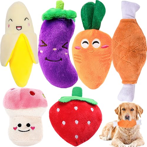 Speedy Panther Quietschendes Hundespielzeug, Plüsch-Hundespielzeug, Kauspielzeug für kleine und mittelgroße Hunde, 6 Stück Speedy Panther Quietschendes Hundespielzeug, Plüsch-Hundespielzeug, Kauspielzeug für kleine und mittelgroße Hunde, 6 Stück von Speedy Panther