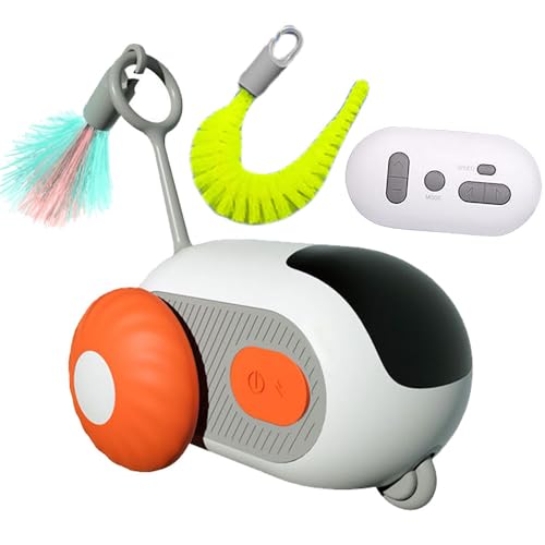 Speedy Panther Smart Cat Toys Auto, Fernbedienung & Automatisches Katzenmaus Spielzeug, Interaktives Katzenspielzeug für Indoor-Katzen Erwachsene - USB Wiederaufladbar (Orange) von Speedy Panther