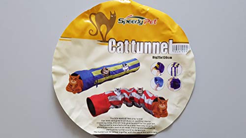 Katzentunnel Katzen-Spielzeug Spieltunnel rot/grau 130 cm von SpeedyPet