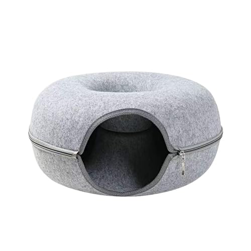 Donut-Katzenbett, Haustier-Katzentunnel, interaktives Spiel, Katzenbett, doppelter Verwendungszweck, Indoor-Kätzchen, Sporttraining, Katzenhaus (Color : C1, Size : 50X20cm) von SpeesY