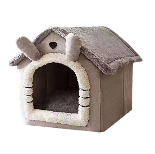 Faltbare Hundehütte, Hundehütte, Bettmatte for kleine mittelgroße Hunde und Katzen, warmes Katzenbett, Nest, Haustierprodukte, Korb for Haustiere (Color : Gray, Size : M Within 7.5kg pet) von SpeesY