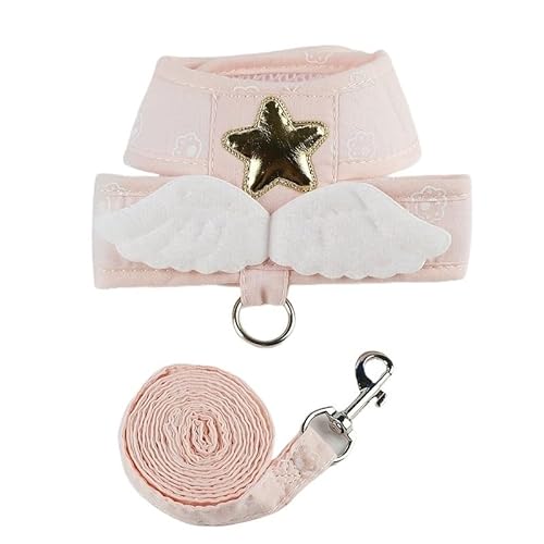 Haustier Engel Flügel Weste Geschirr Kawaii personalisiert for Katze Hundegeschirr Halskette Zubehör Katzengeschirr (Color : Pink, Size : Within 3-4kg) von SpeesY