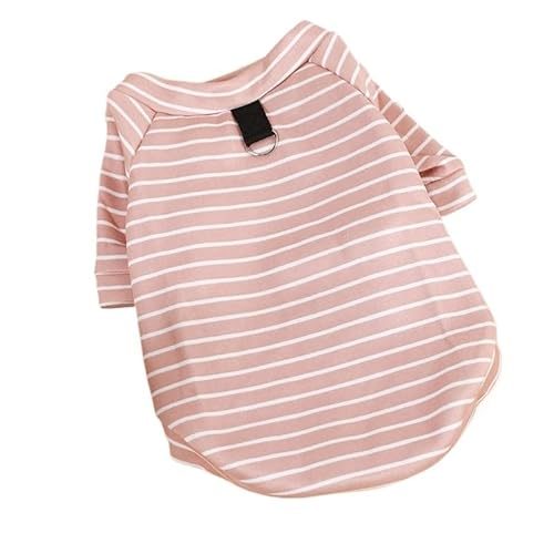 Haustier Hund Kleidung Wärme Erhaltung Streifen Kleidung Weste for Katze Chihuahua Hund Zubehör (Color : Pink Stripe, Size : S) von SpeesY