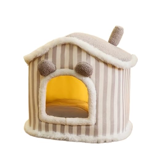 Haustier-Nest-Haustyp, geschlossenes Katzennest, warmes Katzenbett, Hundenest, Katzenhaus, Katzennest-Zubehör (Color : C2, Size : M-40x32cm) von SpeesY