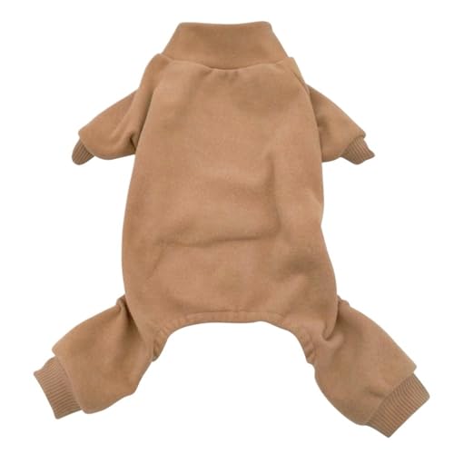 Haustierkleidung for kleine Hunde, Katzen-Pyjama, Hundewelpen-Overall for mittelgroße Hunde, Schlafbekleidung, warme Kleidung, Mantel (Color : Brown, Size : XXL) von SpeesY