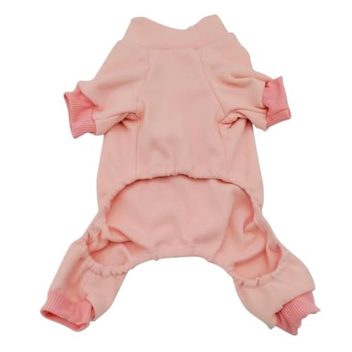 Haustierkleidung for kleine Hunde, Katzen-Pyjama, Hundewelpen-Overall for mittelgroße Hunde, Schlafbekleidung, warme Kleidung, Mantel (Color : Light pink, Size : S) von SpeesY