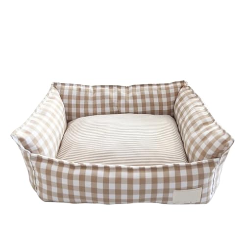 Hunde- und Katzenbett for den Innenbereich – bequemes Haustiersofa for Schlafen – Premium-Möbel for Hunde und Katzen – Haustierbedarf und Zubehör (Color : Khaki Dog Bed, Size : M 60x50cm) von SpeesY