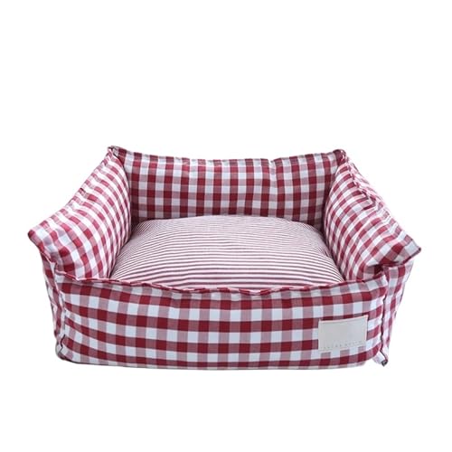Hunde- und Katzenbett for den Innenbereich – bequemes Haustiersofa for Schlafen – Premium-Möbel for Hunde und Katzen – Haustierbedarf und Zubehör (Color : Red Dog Bed, Size : M 60x50cm) von SpeesY