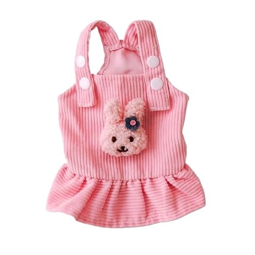 Niedliche Haustier-Kleidung, schöner Plüsch-Kaninchen-Welpen-Kätzchen-Rock, gestreifter Hosenträger-Rock for kleine Hunde (Color : C4, Size : M) von SpeesY