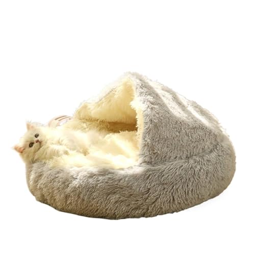 Plüsch-Haustierbett, Katzenzubehör, geschlossenes rundes Katzenkissen, bequemer Schlafsack, Katzen-Haustierprodukte (Color : C2, Size : M-40x40cm) von SpeesY