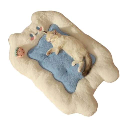 Süße Flauschige Hundebettmatte, weiche Haustiermatratzen, Sofa und Welpenkissen for kleine große Hunde, Katzenbettunterlage (Color : C1, Size : 80x56CM) von SpeesY