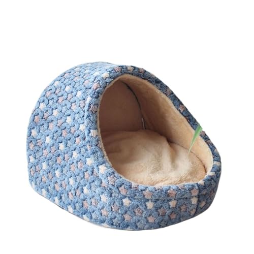 Übergroßes Hundehüttenbett – abnehmbar und waschbar – geschlossene Katzenhütte for den Innenbereich – Heimtierbedarf (Color : Blue, Size : S) von SpeesY