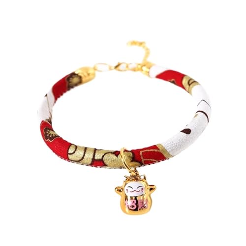 Verstellbares Halsband mit Glöckchen, niedliche Halskette, Haustier-Seil, Kätzchen-Kätzchen-Kragen, kleines Hundezubehör (Color : C4, Size : M 25-30cm) von SpeesY