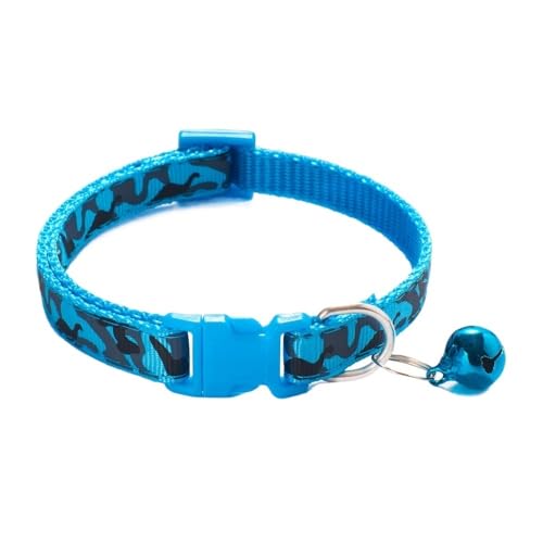 Verstellbares Hundehalsband mit Tarnmuster und Glöckchen, niedliches Haustierzubehör for Hunde und Katzen (Color : C9, Size : 20-32cm) von SpeesY
