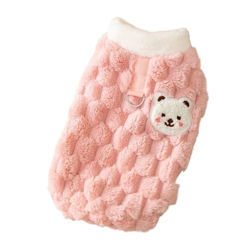 Warme Katzenkleidung for Katzen, niedlicher Haustier-Cardigan-Pullover mit Schnalle, Kostümkleidung (Color : Solid Pink, Size : XXL-Suit 5-7kg) von SpeesY