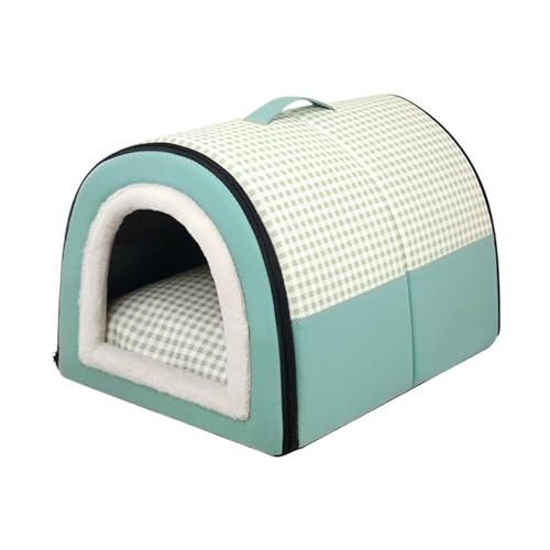 Weiches, gemütliches Haustier-Schlafbett for kleine mittelgroße Hunde und Katzen, faltbares, abnehmbares Welpennest, tragbare Hundehütte, Heimtierbedarf (Color : C2, Size : L-60x43x40cm) von SpeesY